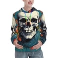 thumbnail image 1 of Honeii Modern Hip-Hop Skull Pattern Womens Oversized Hoodies Long Sleeve Sweatshirts Pullover Fall Outfits with Pocket-XX-Large, 1 of 7