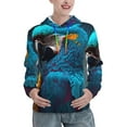 thumbnail image 1 of Honeii Modern Style Blue Parrot Pattern Womens Oversized Hoodies Long Sleeve Sweatshirts Pullover Fall Outfits with Pocket-X-Large, 1 of 7