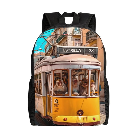 Honeii Modern Urban Monkey Print Laptop Backpack for Work, College, Travel, Daily Backpacks for Men Women, Sport Rucksack,Computer Bag