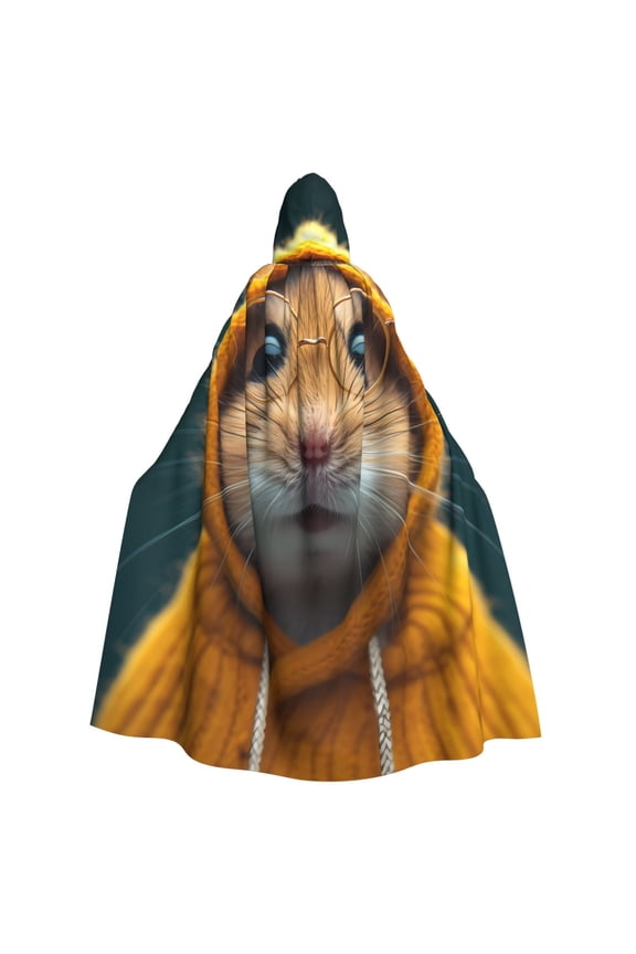 Modern Yellow Sweater Guinea Pig for Unisex Adults Hooded Cloak,Cape for Halloween Cosplay Costumes