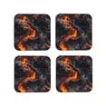 thumbnail image 1 of Honeii Molten Lava Abstract Flow Print Leather Coaster Set of 4, Ideal for Safeguarding Your Furniture from Drinks Spills and Effortless Cleanup-Square, 1 of 6