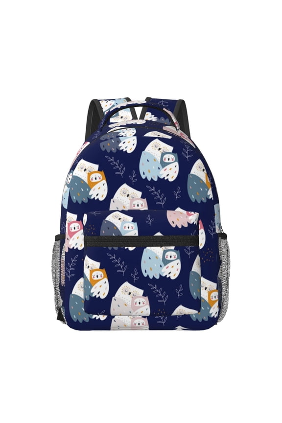 Mom And Baby Owls Print Backpack for School,15.6 inch Laptop Back Pack for High School and College Students, Waterproof Computer Bookbag-One Size