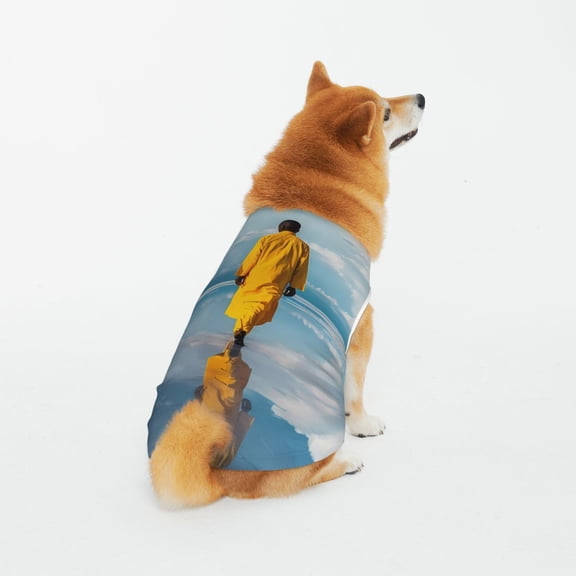 Honeii Monk Walking On Water Pattern 100% Cotton Dog Clothes Dog Costumes Doggie Shirts Puppy Shirt Pet Vest Tank Top Cat Tee-5X-Large