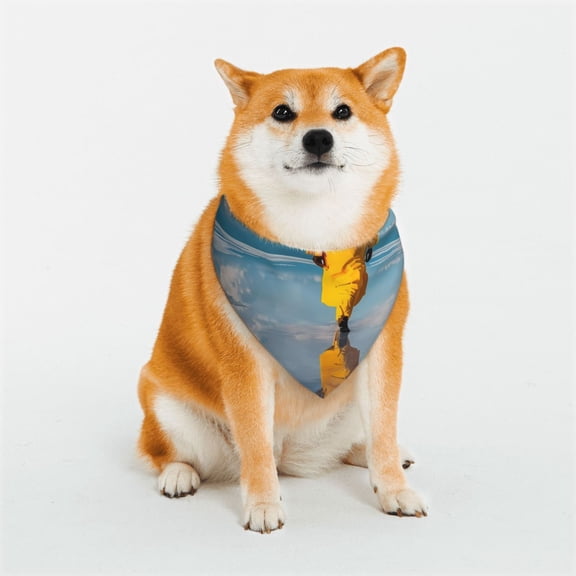 Honeii Monk Walking On Water Print Pet Scarf Dog Bandanas for Dogs Triangle Dog Scarfs,Bandana Pet Cute Scarf Bibs for Small Medium Dogs and Cat-Small