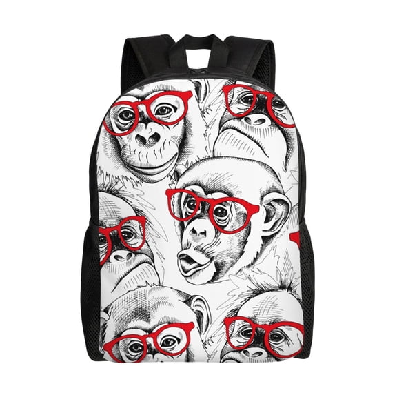 Honeii Monkey Print Laptop Backpack for Work, College, Travel, Daily Backpacks for Men Women, Sport Rucksack,Computer Bag