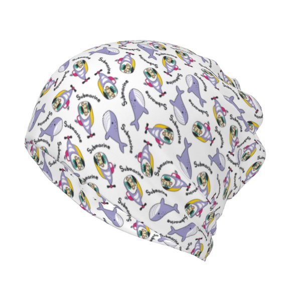 Honeii Monkey Submarine Captain Print Winter Beanie Daily Hat - Thermal Polar Fleece Ski Running Hat Skull Cap for Men and Women,Beanie
