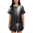 thumbnail image 1 of Honeii Monochrome Abstract Lines for Women's Summer Pajama Set ,Soft Short Sleeve Shirt & Matching Bottoms,Loungewear,2PCS Sleepwear Relaxed Home Wear-4X-Large, 1 of 6