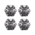 thumbnail image 1 of Honeii Monochrome Deer Floral Print Leather Coaster Set of 4, Ideal for Safeguarding Your Furniture from Drinks Spills and Effortless Cleanup-Hexagon, 1 of 6