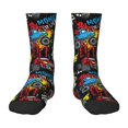 thumbnail image 1 of Honeii Monster Car Print Children's Colorful Socks,Unisex Kids and Toddlers' Cushioned Sock,Kids Athletic Crew Socks,for Everyday Wear and Sports, 1 of 5