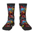 thumbnail image 1 of Honeii Monster Car Print Children's Colorful Socks,Unisex Kids and Toddlers' Cushioned Sock,Kids Athletic Crew Socks,for Everyday Wear and Sports, 1 of 5