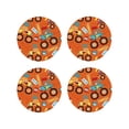 thumbnail image 1 of Honeii Monster Truck print Leather Coaster Set of 4, ideal for safeguarding your furniture from drinks spills and effortless cleanup-Round Shape, 1 of 6