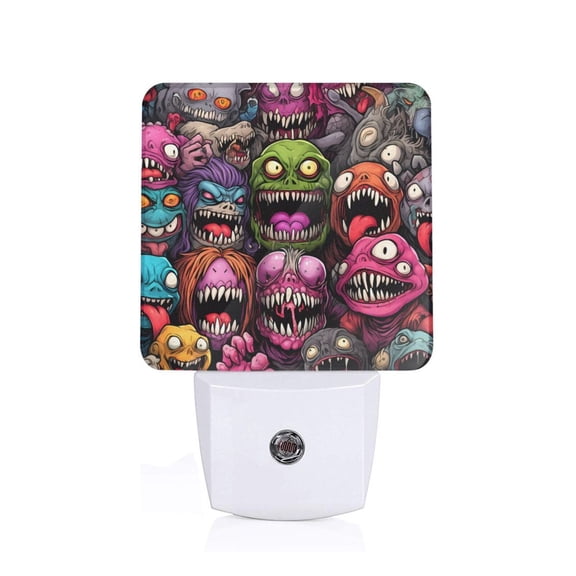Honeii Monstrous Cartoon Characters Print LED Night Light with Light Sensor, Night Lights Plug Into Wall,Ideal for Bedrooms and Hallways-US