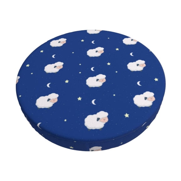 Honeii Moon Lamb Bar Stool Covers – Perfect Fit for 12" to 14" Round Stools, Crease-Resistant, Stretchy, Washable & Dustproof Seat Slipcovers-14 inch