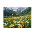 thumbnail image 1 of Honeii Mountain Daisy Meadow Print Kitchen Drying Mat Coffee Bar Mat Hide Stain Coffee Maker Mat for Countertops Coffee Pot Dish Drying Mat, 1 of 7