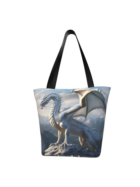 Mountain White Dragon Print Women Top Handle Satchel Handbags,Fashion Handbag,Messenger Tote Bag Purse for Women,Shoulder Bag Handbag for Travel, Work
