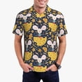 thumbnail image 1 of Honeii Mouse Cheese print Polo Shirt, a classic short-sleeved, button-down golf shirt designed for menSmall, 1 of 6