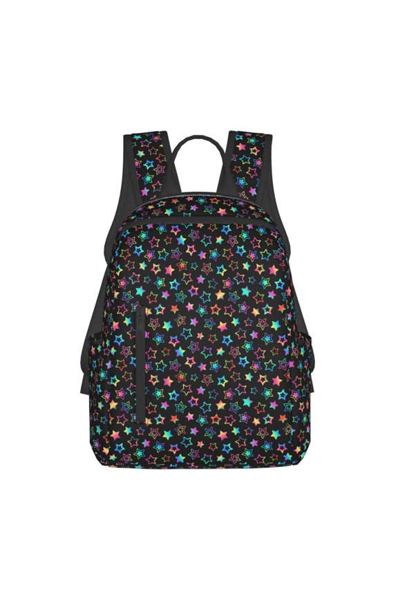 Multi-Colored Stars Print Lightweight Backpacks,Carry on Backpack,Durable Backpack for School, Work & Travel