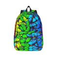 thumbnail image 1 of Honeii Multicolored Butterflies Print Canvas College Laptop Backpack, Durable Rucksack Travel Notebook Bag School Backpack Book Bag for Men Women-Small, 1 of 7