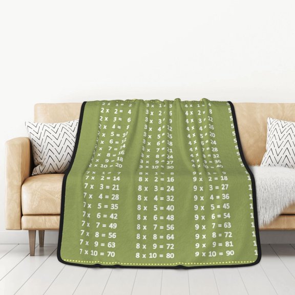 Honeii Multiplication Table1 for Throw Blanket for Couch - Thick Blanket, Soft Fuzzy Plush Throw Blanket for All Seasons, Double Sided Blanket,50x60 In