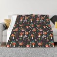 thumbnail image 1 of Honeii Mushroom Snail print throw blanket, crafted from cozy cotton flannel, offers versatile home decor as a bedding suitable for all seasons.-60"x50", 1 of 6