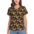 thumbnail image 1 of Honeii Mushrooms And Fern Stems Print Women's Classic V-Neck T-Shirt,Womens Fashion Tops,Stylish Everyday Top for Women, Casual Summer Spring Outfits Clothes-X-Large, 1 of 5