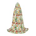 thumbnail image 1 of Honeii Mushrooms Gnomes Print Poncho Cape, Cloak Coat, Snuggly Hooded Wearable Blanket, Hooded Cape For Teenagers,Halloween Costumes-Small, 1 of 7