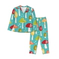 thumbnail image 1 of Honeii Mushrooms print Women's Pajama Sets Long Sleeve Button Down Sleepwear Nightwear Soft Pjs Lounge Sets-Large, 1 of 7