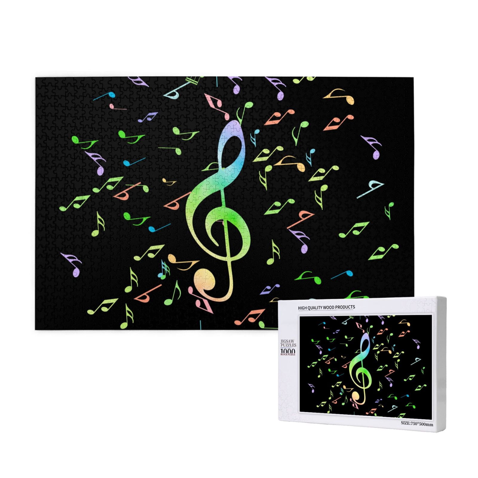 Honeii Music Notes Pattern 1000 Piece Puzzles for Adults, Jigsaw ...