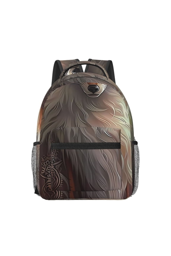 Mystic Fox With Halo Print Backpack for School,15.6 inch Laptop Back Pack for High School and College Students, Waterproof Computer Bookbag-One Size