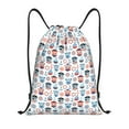 thumbnail image 1 of Honeii Nautical And Pirate Owls Print Drawstring Backpack,Drawstring Bags String Backpack Gym Cinch Sack Backpack Sport Bag Draw-Small, 1 of 6