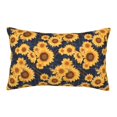 Honeii Navy Blue Plaid Sunflower Decorative Throw Pillow Case Elevate