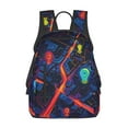 thumbnail image 1 of Honeii Neon City Map Print Lightweight Backpacks,Carry on Backpack,Durable Backpack for School, Work & Travel, 1 of 7