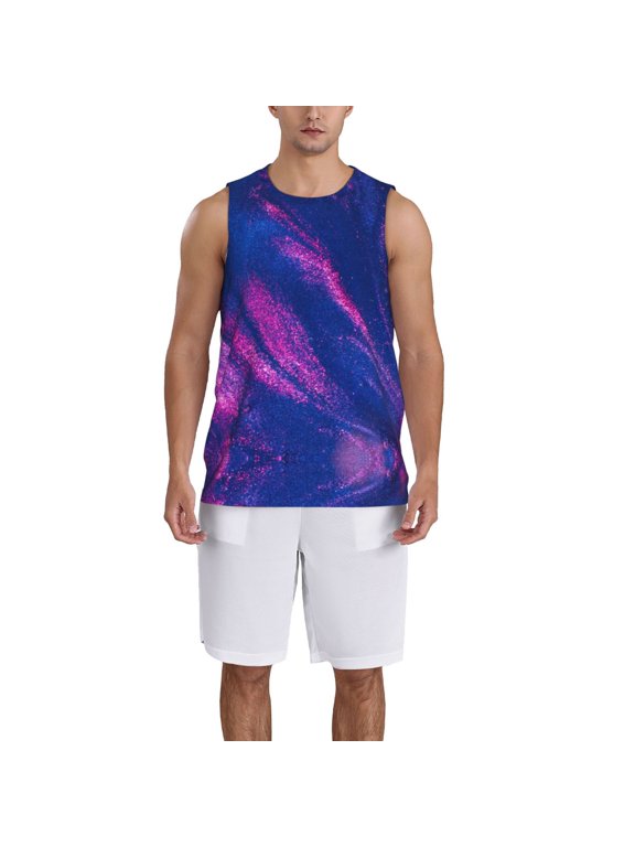 Neon Gradient Blue print basktball shirt for men and women, Unisex basketball jersey for Theme party-3X-Large