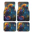 thumbnail image 1 of Honeii Neon Seahorse Underwater Realm Print Car Foot Mat Four-Piece Set - Front & Rear Universal Car Floor Mats for SUVs, Trucks, Sedans, 1 of 7