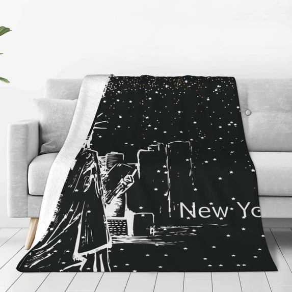 Honeii New York City1 Print Fleece Blanket - Throw Blanket for Bed, Sofa, Couch, Camping, and Travel , Microplush Ultra Soft Warm Blanket-60"x50"