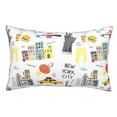 thumbnail image 1 of Honeii New York Print Pillow Cases,Plush Throw Pillow Covers,Decorative Pillowcase for Sofa, Couch, Living Room-14"x20", 1 of 6
