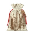 thumbnail image 1 of Honeii New York Print Small Burlap Bags,Christmas Drawstring Treat Bags Gift Bags Reusable Candy Goodie Wrapping Bags for Holiday Party Favors Supplies -Medium, 1 of 9
