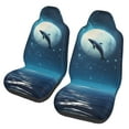 thumbnail image 1 of Honeii Night Sky Moon Dolphin Print Car Seat Covers 2 Pieces, Full Set Universal Seat Covers for Cars, Waterproof Auto Seat Protectors, 1 of 7