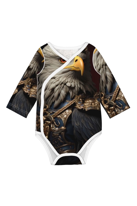 Noble Style Bald Eagle for Baby Long Sleeve Bodysuits One-piece 100% Organic Cotton for Infant Baby Boys and Grils, Unisex-3 Months