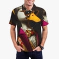 thumbnail image 1 of Honeii Noble Style Duck print Polo Shirt, a classic short-sleeved, button-down golf shirt designed for menLarge, 1 of 6