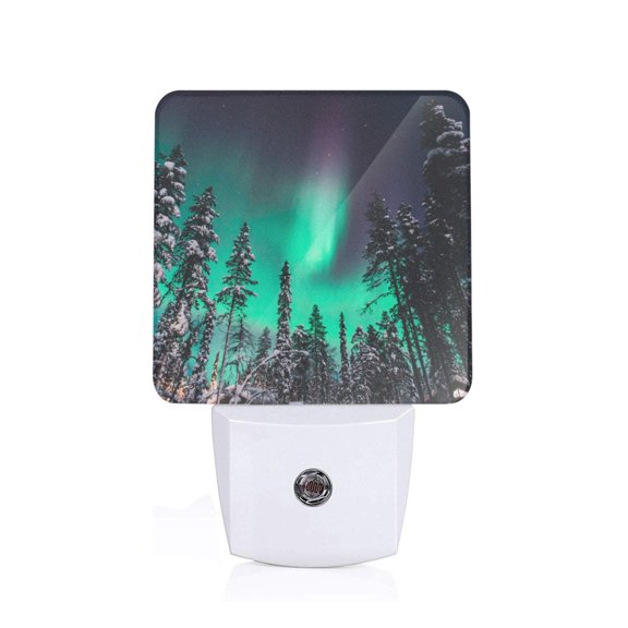Honeii Northern Lights 2 Print LED Night Light with Light Sensor, Night Lights Plug Into Wall,Ideal for Bedrooms and Hallways-US