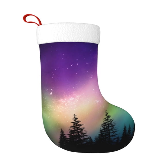 Honeii Northern Lights for Christmas Stocking,Large Xmas Stocking,Holiday and Family Stocking for Fireplace Christmas Holiday Party Decoration