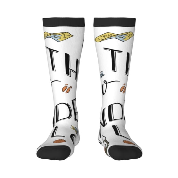Honeii Not All Those Who Wander Are Lost 3 Print Long Socks,Novelty Design Socks Gift for Men and Women,Crew Socks,Calf Socks