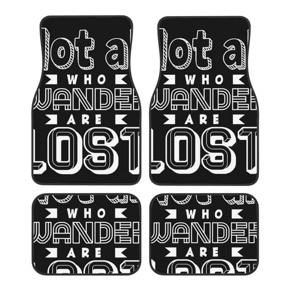 Honeii Not All Who Wander Are Lost 2 Print Car Foot Mat Four-Piece Set - Front & Rear Universal Car Floor Mats for SUVs, Trucks, Sedans