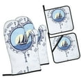 thumbnail image 1 of Honeii Not All Who Wander Are Lost2 Pattern Oven Mitts and Pot Holders, Silicone Oven Gloves,500 F Heat Resistant Oven Mitts Sets, 4PCS, 1 of 6