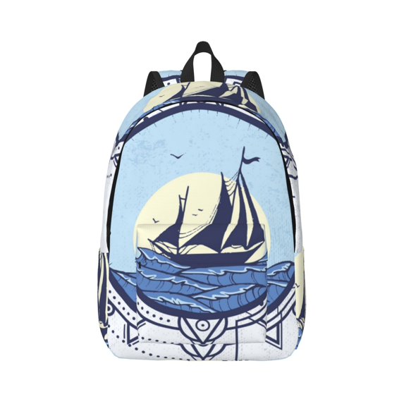 Honeii Not All Who Wander Are Lost2 Print Canvas College Laptop Backpack, Durable Rucksack Travel Notebook Bag School Backpack Book Bag for Men Women-Small