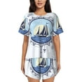 thumbnail image 1 of Honeii Not All Who Wander Are Lost2 for Women's Summer Pajama Set featuring Soft Short Sleeve Shirt & Matching Bottoms with Convenient Pockets for Relaxed Home Wear-X-Large, 1 of 6