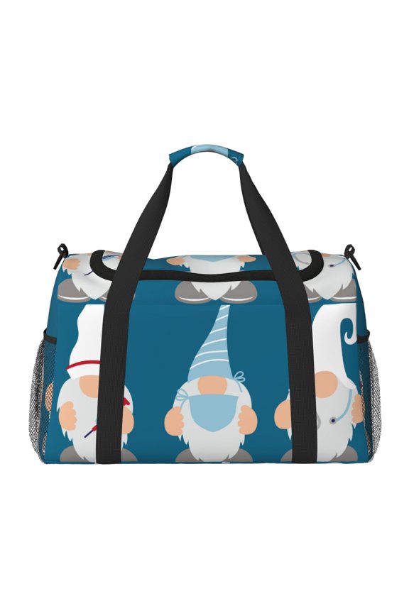 Nurse Doctor Gnomes Print Gym Bag,Carry on Weekender Overnight Bag, Travel Duffel Bags, Personal Item Travel Bag,Tote Bag,Workout Dance Bag