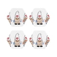 thumbnail image 1 of Honeii Nurse doctor gnome Print Leather Coaster Set of 4, Ideal for Safeguarding Your Furniture from Drinks Spills and Effortless cleanup-Hexagon, 1 of 6