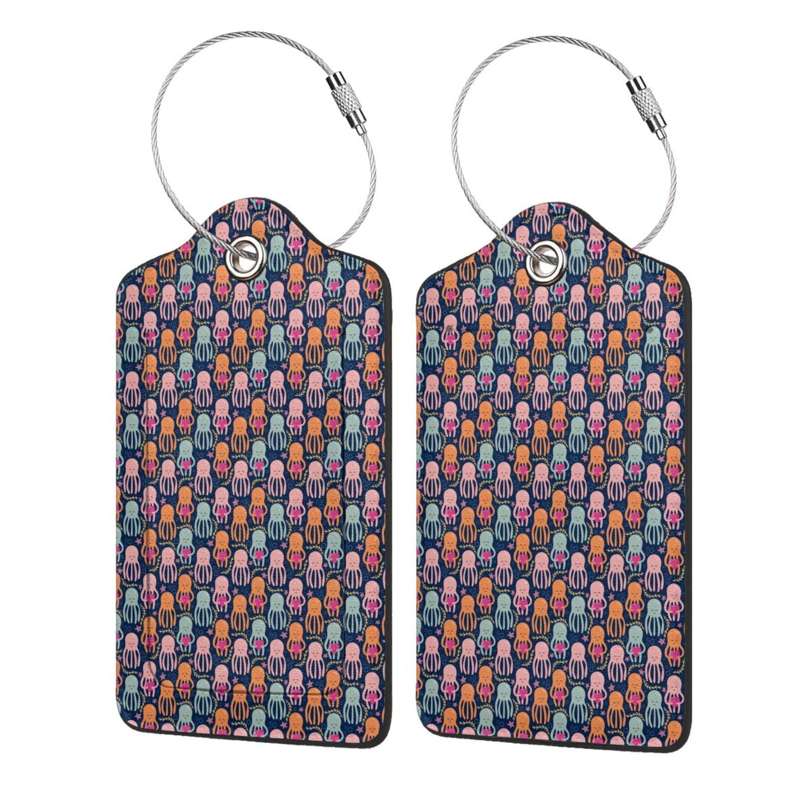 Honeii Octopus in love Print Leather Luggage Tag for Suitcases,ID Tags ...